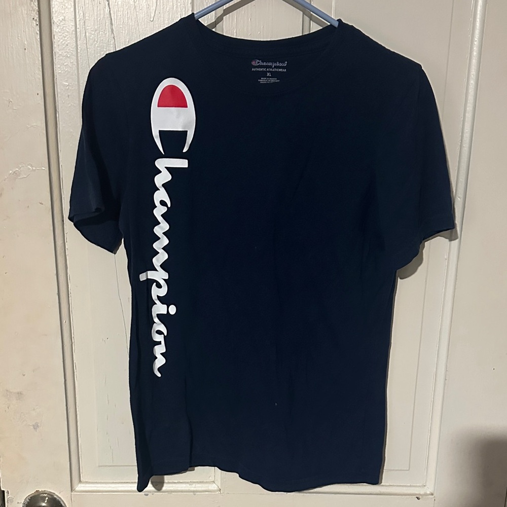 Champion Kids Tee in Dark Blue with Logo